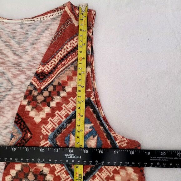 Boho Hippie Fairy‎ Aztec Tribal Western Southwestern Navajo Sharkbite Hem Duster - Picture 5 of 6